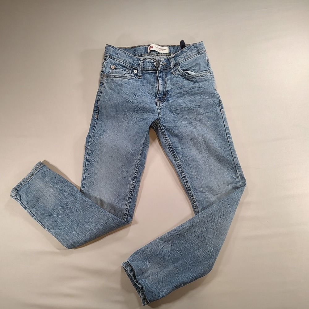 Levi's 502 Regular Taper Jeans Boys Size 12 Reg New Strong Wrinkle Finish Wash